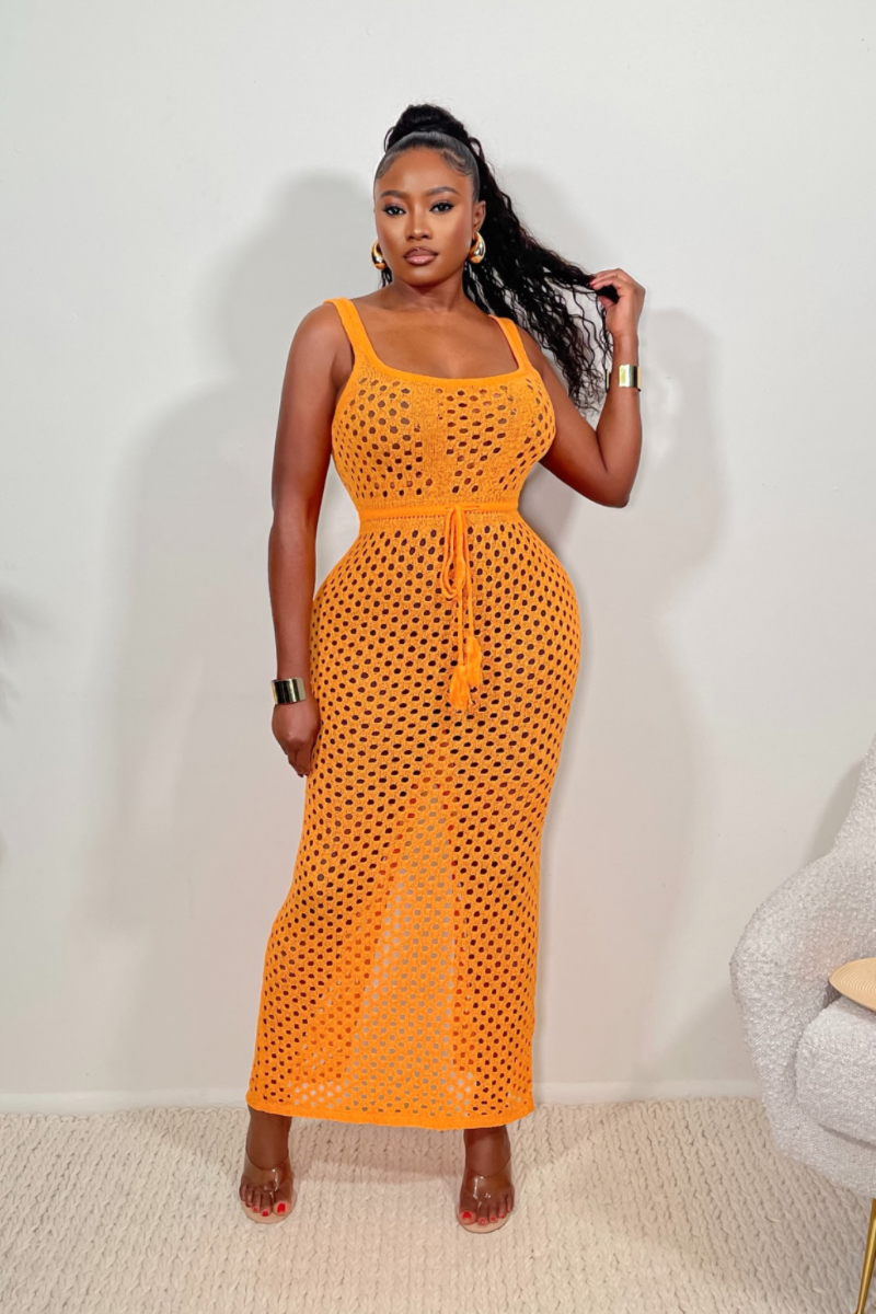 “VACATION ESSENTIAL” DRESS (ORANGE)